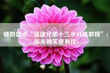 辅助盘点“福建兄弟十三水开挂教程”(原来确实是有挂)