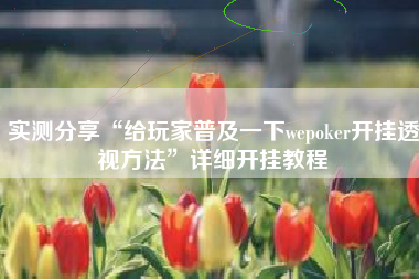 实测分享“给玩家普及一下wepoker开挂透视方法”详细开挂教程