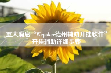 重大消息“Wepoker德州辅助开挂软件	”开挂辅助详细步骤