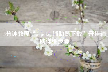 3分钟教程“wepoker辅助器下载”开挂辅助详细步骤