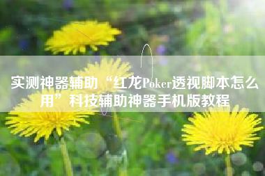 实测神器辅助“红龙Poker透视脚本怎么用”科技辅助神器手机版教程