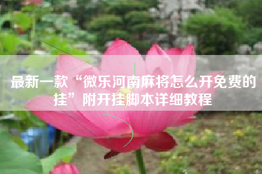 最新一款“微乐河南麻将怎么开免费的挂”附开挂脚本详细教程