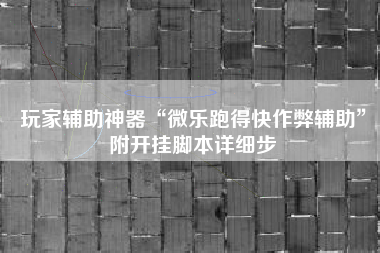 玩家辅助神器“微乐跑得快作弊辅助”附开挂脚本详细步