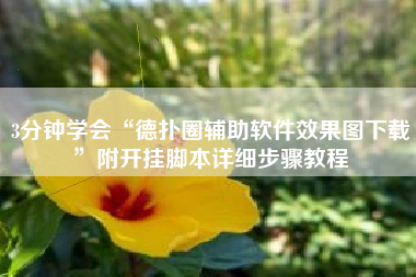 3分钟学会“德扑圈辅助软件效果图下载”附开挂脚本详细步骤教程