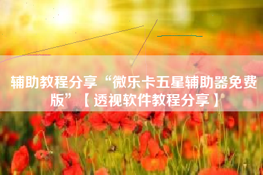 辅助教程分享“微乐卡五星辅助器免费版	”【透视软件教程分享】