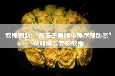 教程辅助!“微乐干瞪眼小程序辅助器”获取房卡完整教程