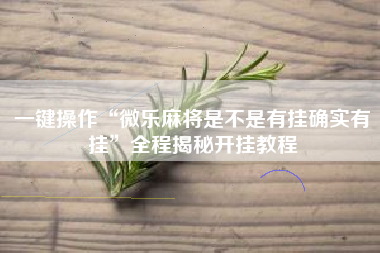 一键操作“微乐麻将是不是有挂确实有挂”全程揭秘开挂教程
