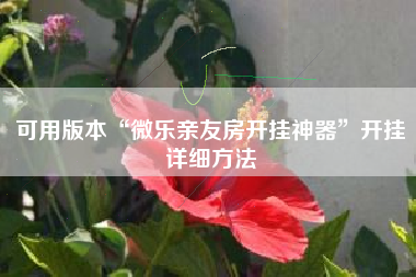 可用版本“微乐亲友房开挂神器”开挂详细方法