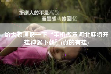 给大家通报一下“手机微乐河北麻将开挂神器下载	”(真的有挂)