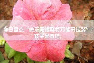 今日盘点“微乐无锡麻将万能开挂器	”(其实是有挂)