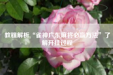 教程解析“雀神广东麻将必赢方法	”了解开挂过程