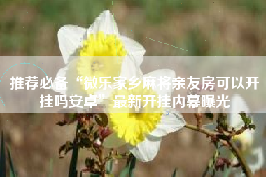 推荐必备“微乐家乡麻将亲友房可以开挂吗安卓”最新开挂内幕曝光