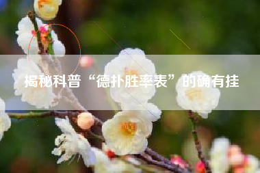 揭秘科普“德扑胜率表”的确有挂