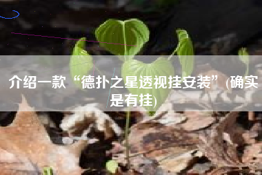 介绍一款“德扑之星透视挂安装	”(确实是有挂)