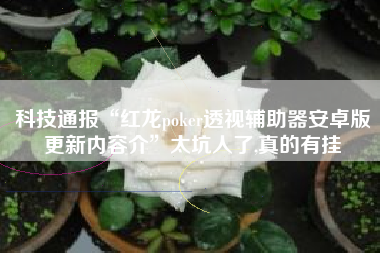 科技通报“红龙poker透视辅助器安卓版更新内容介”太坑人了,真的有挂