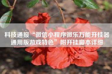 科技通报“微信小程序微乐万能开挂器通用版游戏特色”附开挂脚本详细