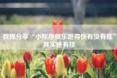 教程分享“小程序微乐跑得快有没有挂	”其实是有挂