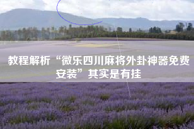 教程解析“微乐四川麻将外卦神器免费安装”其实是有挂