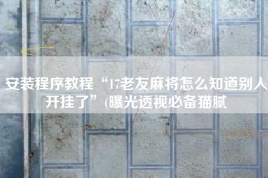 安装程序教程“17老友麻将怎么知道别人开挂了	”(曝光透视必备猫腻