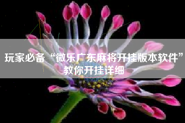 玩家必备“微乐广东麻将开挂版本软件”教你开挂详细