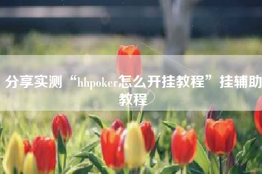 分享实测“hhpoker怎么开挂教程”挂辅助教程
