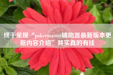 终于呈现“pokermaster辅助器最新版本更新内容介绍	”其实真的有挂