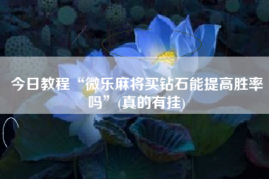 今日教程“微乐麻将买钻石能提高胜率吗”(真的有挂)