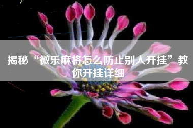 揭秘“微乐麻将怎么防止别人开挂”教你开挂详细