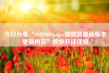 今日分享“SOHOOOpoker辅助器最新版本更新内容	”教你开挂详细