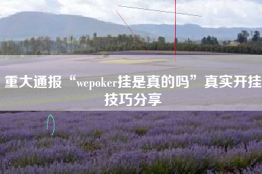 重大通报“wepoker挂是真的吗	”真实开挂技巧分享