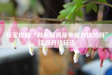 玩家攻略“微乐麻将原来是有挂的呀	”详细开挂玩法