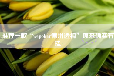 推荐一款“wepoker德州透视	”原来确实有挂