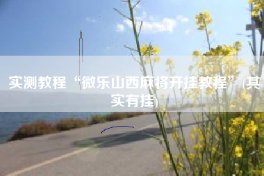 实测教程“微乐山西麻将开挂教程	”(其实有挂)