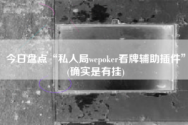 今日盘点“私人局wepoker看牌辅助插件”(确实是有挂)