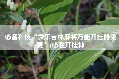 必备科技“微乐吉林麻将万能开挂器免费”(必胜开挂神