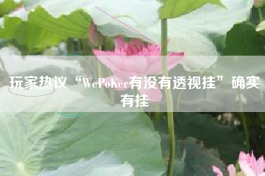 玩家热议“WePoKer有没有透视挂”确实有挂