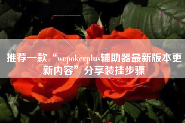 推荐一款“wepokerplus辅助器最新版本更新内容”分享装挂步骤