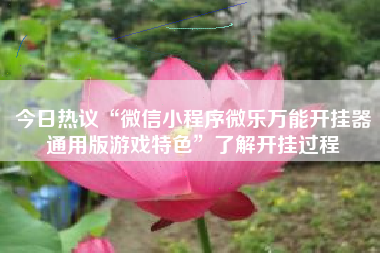 今日热议“微信小程序微乐万能开挂器通用版游戏特色”了解开挂过程