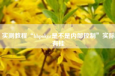 实测教程“hhpoker是不是内部控制”实际有挂