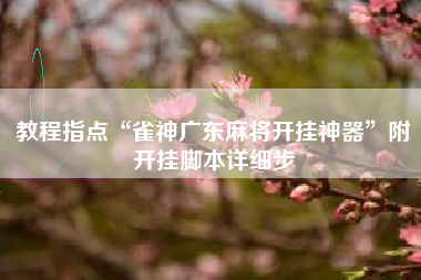 教程指点“雀神广东麻将开挂神器”附开挂脚本详细步