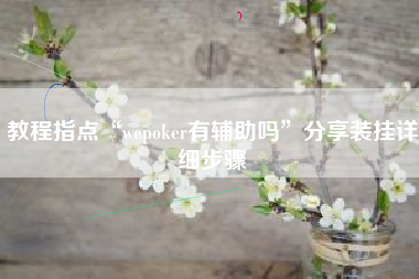教程指点“wepoker有辅助吗	”分享装挂详细步骤