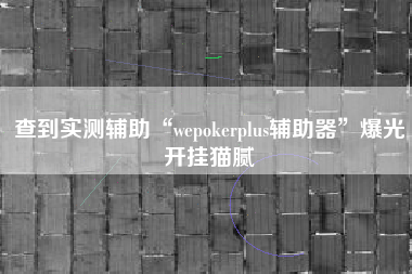 查到实测辅助“wepokerplus辅助器	”爆光开挂猫腻