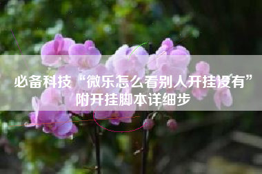 必备科技“微乐怎么看别人开挂没有”附开挂脚本详细步