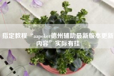 指定教程“aapoker德州辅助最新版本更新内容	”实际有挂