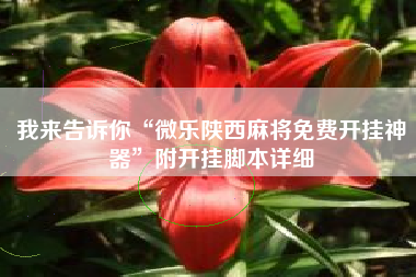 我来告诉你“微乐陕西麻将免费开挂神器”附开挂脚本详细