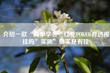 介绍一款“简单学会“红龙POKER有透视挂吗”实测”确实是有挂