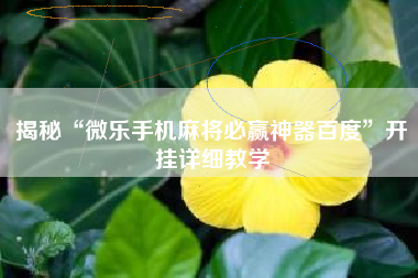 揭秘“微乐手机麻将必赢神器百度”开挂详细教学