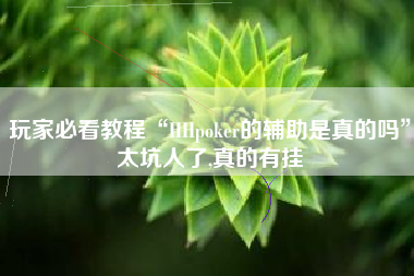 玩家必看教程“HHpoker的辅助是真的吗”太坑人了,真的有挂