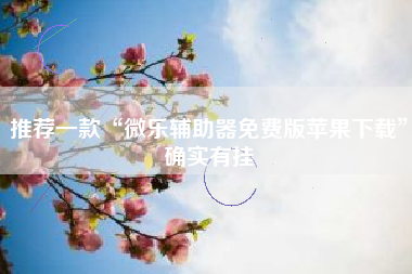 推荐一款“微乐辅助器免费版苹果下载”确实有挂