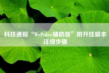 科技通报“WePoker辅助器”附开挂脚本详细步骤